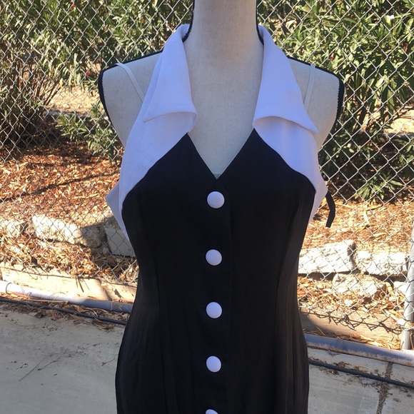Vintage 80s 90s tuxedo dress - Picture 4 of 5